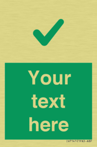 Custom green background, green tick sign